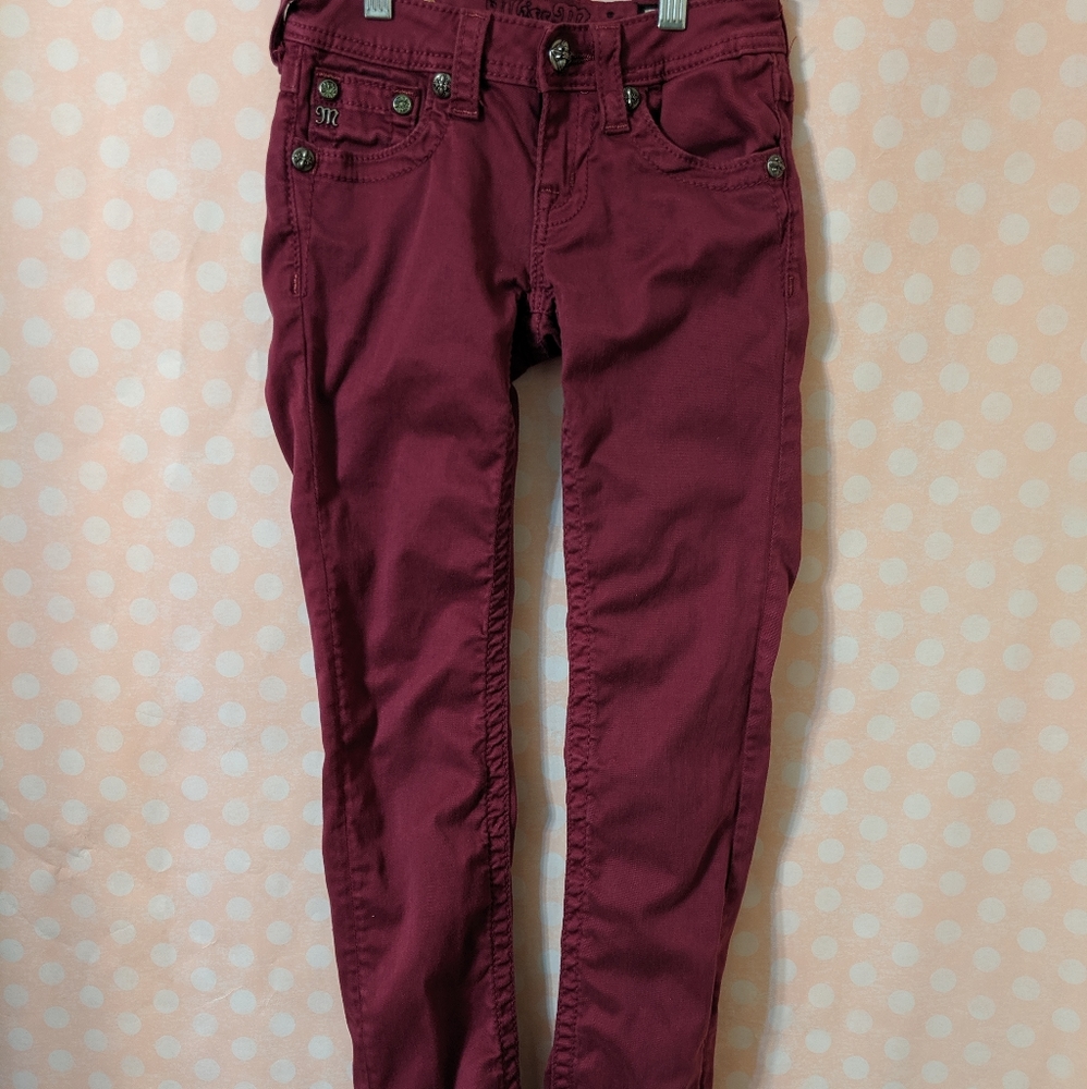 Girls maroon Miss Me jeans